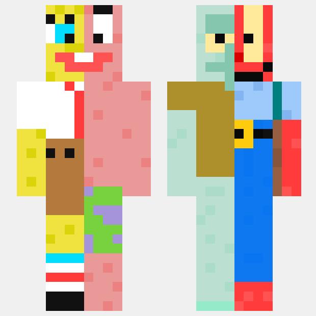MinecraftSkinHub Skin NameSpongeBob Characters Mix